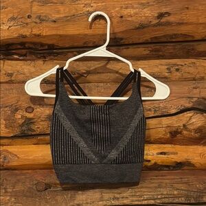 Smartwool Gray Striped Sports Bra